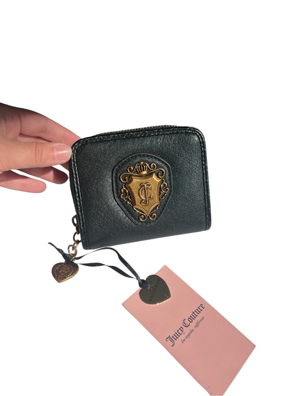 Juicy Couture "Juicy Romance" Coin Zip Around Wallet - NWT Black